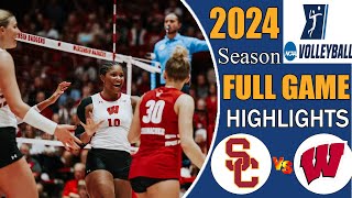 Wisconsin vs USC Set 1  College womens volleyball 2024  Ncaa womens volleyball [upl. by Eddina253]