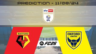 Watford FC vs Oxford United FC  Prediction  202425 EFL Championship  EA FC 25 [upl. by Keating]