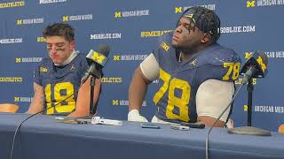 Michigan Football Colston Loveland Kenneth Grant discuss win over Michigan State [upl. by Samson]