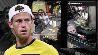 Thieves Wreak Havoc on Tennis Star Schwartzman’s Car—Everything Stolen [upl. by Aikemehs]