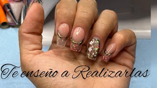 Diseños en uñas cortas 2024 Paso a paso nailtutorial [upl. by Rome]