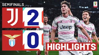 JUVENTUSLAZIO 20  HIGHLIGHTS  Chiesa amp Vlahovic Share The Goals  Coppa Italia 202324 [upl. by Anawad]