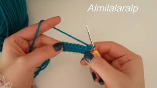 SIK IGNE NASIL YAPILIR  TIG ILE ORGU ORME OGRENME  knitting learning haken leren [upl. by Easlehc595]