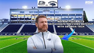 Nevada footballs Jeff Choate recaps win over Troy and previews matchup with Georgia Southern [upl. by Nyrek]