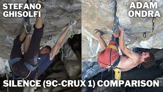 STEFANO GHISOLFI amp ADAM ONDRA  SILENCE 9C FIRST and HARDEST CRUX COMPARISON [upl. by Llerrut125]