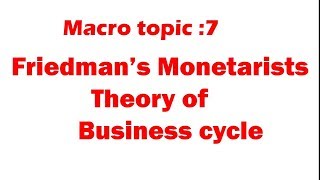 Part 3 monetarist theory of business cycle [upl. by Ludovika]