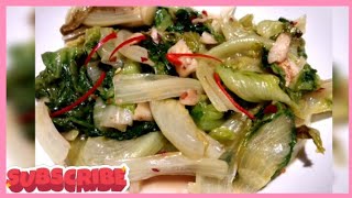 Romaine Lettuce with Shrimp Paste Stir Fry Recipe  Chinese Recipe OFW [upl. by Snebur]