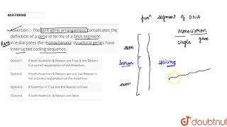 Assertion  The splitgene arrangement complicates the definition of a gene in terms of a DNA [upl. by Oderfla]