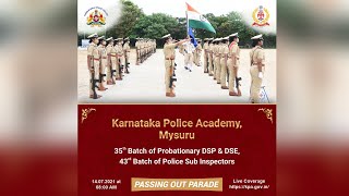 KPA Mysuru 35th Batch and 43rd Batch Probationers Passing Out Parade on 14072021 [upl. by Dukie]