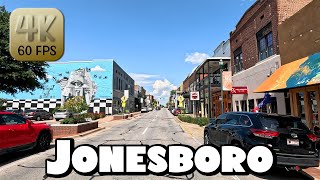 Driving Around Downtown Jonesboro Arkansas and Arkansas State University in 4k Video [upl. by Martinelli114]