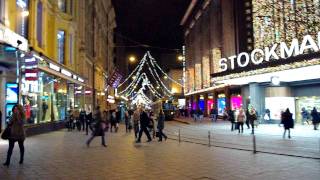 Stockmann amp Aleksanterinkatu Christmas Lights Joulukadun avajaiset Helsinki Finland 2011 [upl. by Betteanne]