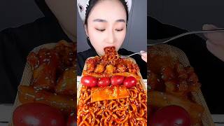 Asmr eating 🍗🍜 mukbang eatingshow eating noodles food shorts [upl. by Hullda866]