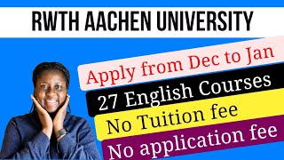 No tuition fee Move to AACHEN in 2024 to study English Master degrees at RWTH Aachen University [upl. by Heber]