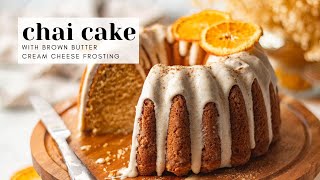 Chai Cake  Bundt Spice Cake with Cream Cheese Glaze [upl. by Nnelg417]