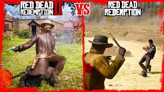 RDR2 vs RDR1 EUPHORIA Ragdoll Physics Comparison Throwing Knives Reactions 🤠🤠🤠 [upl. by Aimas472]