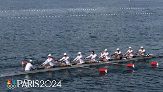 Team USA snags bronze as Great Britain holds off Netherlands for mens eight gold  Paris Olympics [upl. by Torto6]