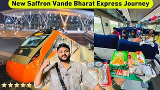 New Saffron Vande Bharat Chair Car Train Journey  IRCTC food Review  Chennai to SMVT Bengaluru [upl. by Trebmal]