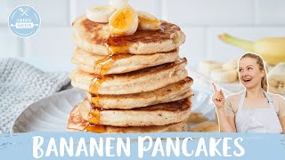 Bananen Pancakes  SO werden sie besonders fluffig 🤩 🍌 In 20 Min 🥞 I Einfach Backen [upl. by Yentiw]