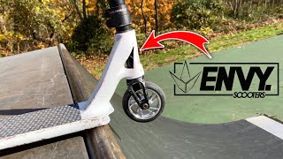 TESTING NEW ENVY SCOOTER DECK PARK VS STREET [upl. by Nylkaj]