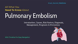 Pulmonary Embolism  Venous Thromboembolism VTE  All That You Want To Know [upl. by Wilkins810]