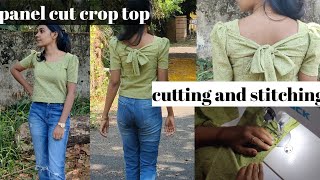 panel cut crop top cutting amp stitching for beginners malayalam stitching croptop [upl. by Hacker484]