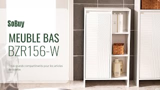 SoBuy Armoire à Linge丨Coffre à Linge丨Meuble Bas de Salle de Bain丨Étagère de salle de bain丨BZR156W [upl. by Llekcm]