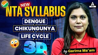 Dengue  Chikungunya  Life Cycle  3D  NTA New Syllabus  Garima Goel [upl. by Nevanod]