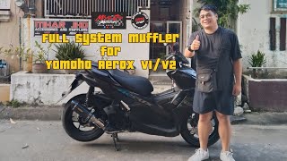 full system muffler for Yamaha Aerox v1v2 Nmax v2 wsoundcheckviralvideo muffler [upl. by Elleinaj]