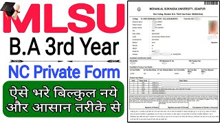 MLSU BA 3rd Year Private Form Kaise Bhare 2024  How to Fill MLSU Online Exam Form 2024 [upl. by Avictor425]