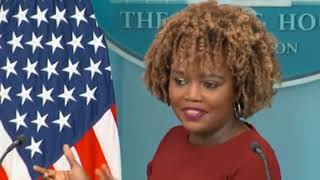 WATCH Karine JeanPierre Dodges Doocy’s Questions with Biden Praise [upl. by Esbenshade770]