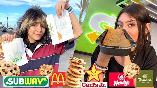 Trying Subway Footlong Cookie amp Rating Fast Food Cookies [upl. by Rudyard914]