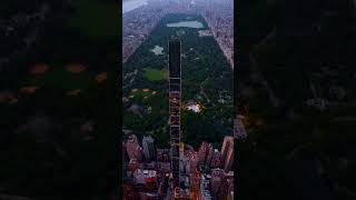 Breathtaking view of 111 West 57th Street in NYC skyscraper aerial [upl. by Analeh]