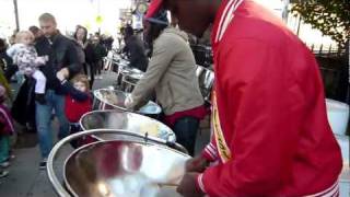 Steel Drum Street Band  GuyaneseCaribbeanWest Indies  Music  2011 NYC Marathon [upl. by Annorah408]