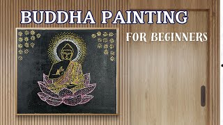 Buddha Painting with Dots  Pointillism and Mandala Style art  Buddha Acrylic Painting Easy [upl. by Avonasac482]