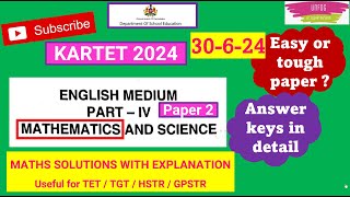 KARTET2024 – Mathematics  Answer Keys – Paper 2 kartetanswer key with detail Explanation [upl. by Glynnis9]