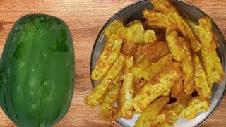 Fried Pawpaw🍟🔥Green Papaya Chip pawpaw recipe [upl. by Ellehcer194]