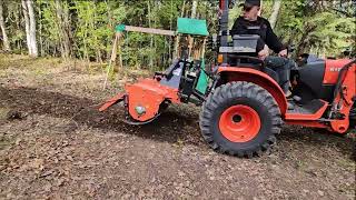 Tilling the yard for preparation of grass [upl. by Ever]