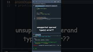 Python TypeError unsupported operand type datascience coding programming learnpython ai [upl. by Allene]