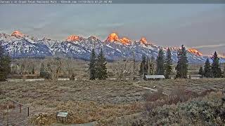 Teton Time Lapse of sunrise viewed from Dornans on November 18 2023 [upl. by Qahsi742]