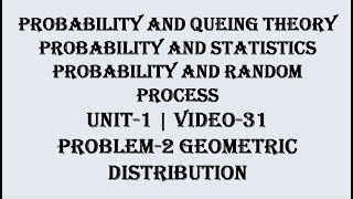 GEOMETRIC DISTRIBUTION PROBLEM3 PROBABILITY VIDEO32 [upl. by Haelem358]