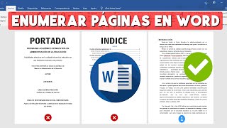 Como Enumerar Paginas en Word Sin la Portada e Indice [upl. by Sparhawk]