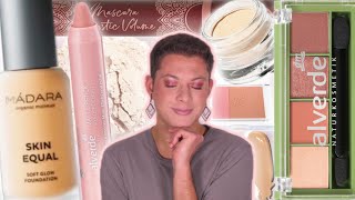 Make Up Try On NUR mit Naturkosmetik ☘️ Madara Skin Equal Foundation  Und Gretel Alverde Ginkgomen [upl. by Atikahs]