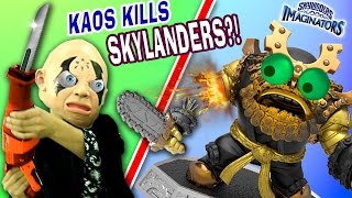 CRAZY KAOS DESTROYS SKYLANDERS Sawing Toys in Half Wave 4 Pikachu Grave Clobber amp Easter Toys [upl. by Starlin]