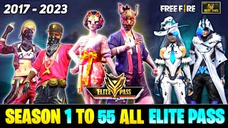 ALL ELITE PASS FREE FIRE  FREE FIRE SEASON 1 TO SEASON 55 ALL ELITE PASS FULL VIDEO  ELITE PASS [upl. by Ichabod]