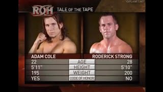 Adam Cole vs Roderick Strong  ROH World TV Title 04282012  FULL MATCH [upl. by Tracee815]