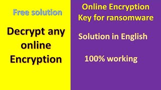 How to decrypt any ransomware online encryption key [upl. by Eppie764]