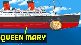 Queen Mary VS Bombs  Floating Sandbox [upl. by Jelena]