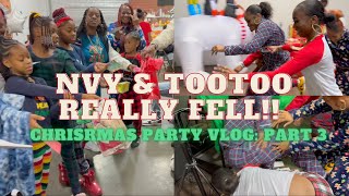 😳They A LITTLE TOO EXCITED 🤩 Nvy amp TooToo Fell 🤣  Christmas Party Vlog Part 3 [upl. by Bethezel]