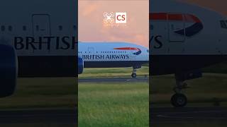 SPEEDBIRD 777200 TAKES OFF OVER ST JOHNS britishairways b777 boeingtakeoff aviation boeing [upl. by Ardnekat]