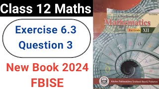 Class 12 Maths Exercise 63 Question No3 New KPK Book 2024 Partial Fraction [upl. by Aubree]